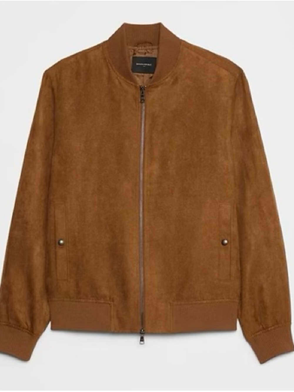Banana Republic Factory Vegan Suede Bomber Jacket - Chestnut Brown